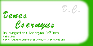 denes csernyus business card